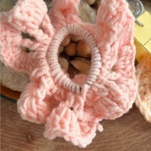 Pink Crochet Hair Scrunchie